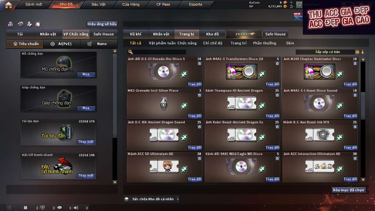 shop acc cf uy tin gia re